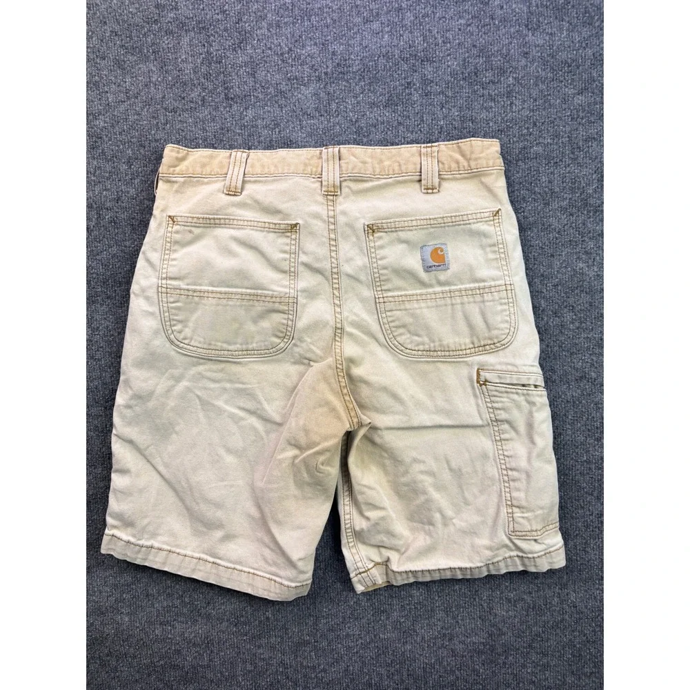 Carhartt Canvas Work Shorts Mens 33 Tan Relaxed Fit Utility 102514-918